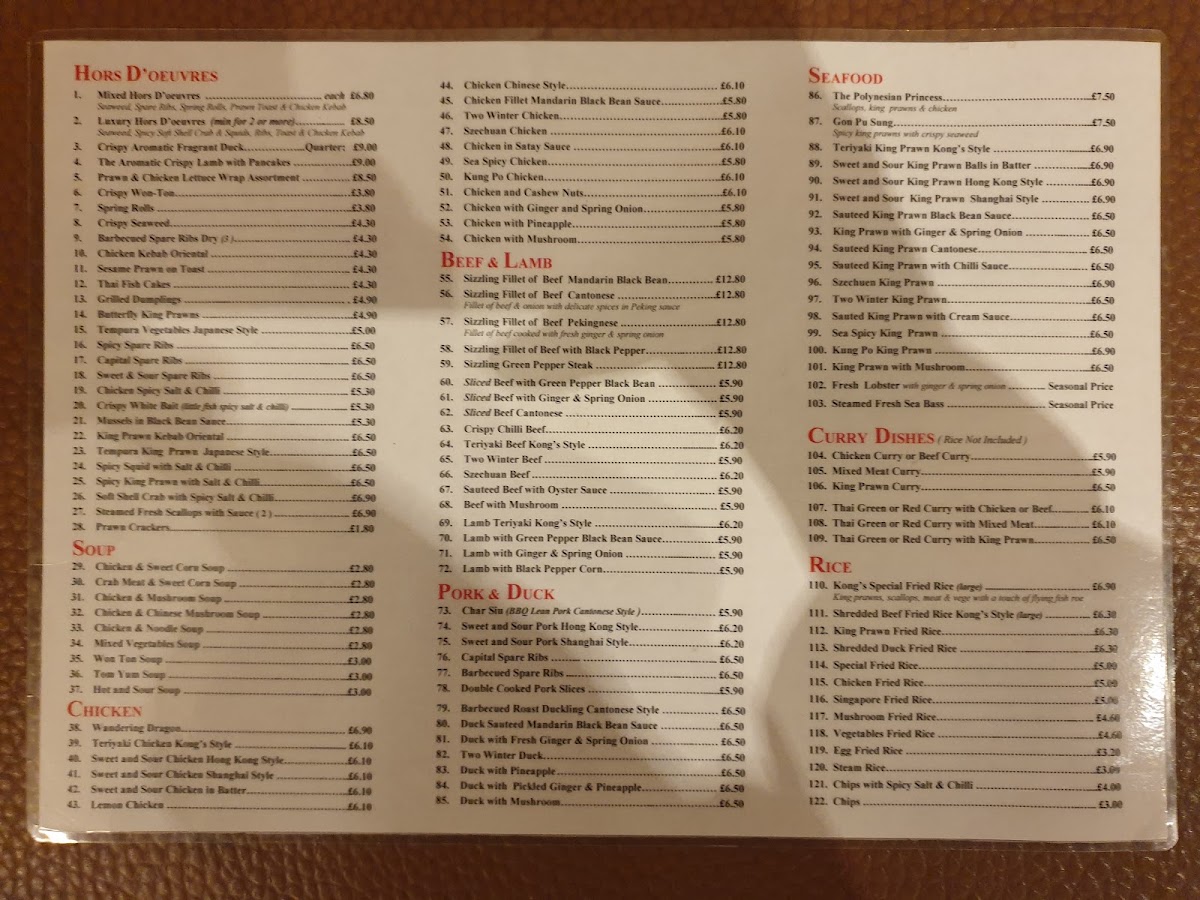 Menu Kong's Chinese Restaurant-2